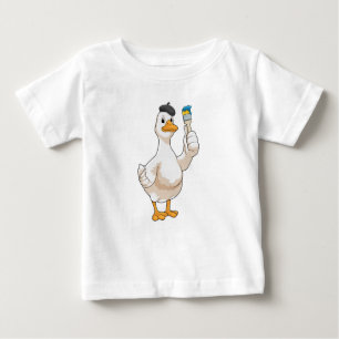 Camiseta De Bebé Pato como pintador con pincel de pintura