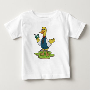 Camiseta De Bebé Pato como profesor con libro
