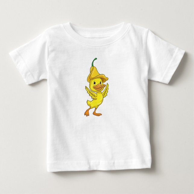 Camiseta De Bebé Pato con tapa de goma amarilla (Anverso)