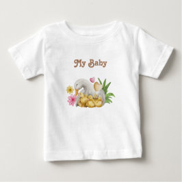 Camiseta De Bebé Pato de acuarela neutral de género con Baby Shower