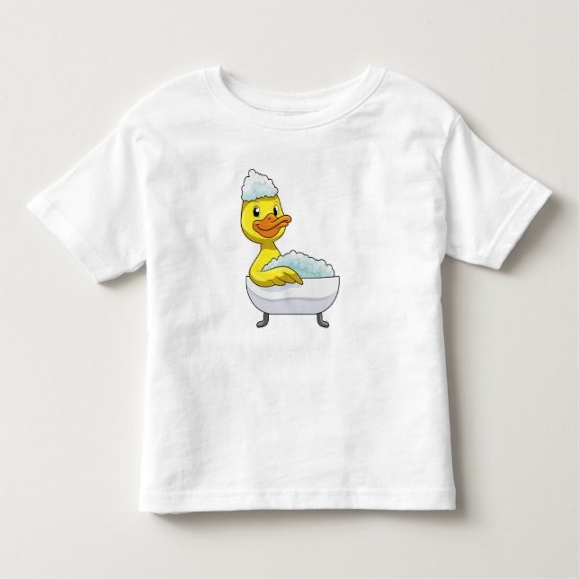 Camiseta De Bebé Pato de baño con bañera y espuma (Anverso)