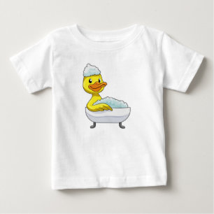 Camiseta De Bebé Pato de baño con bañera y espuma