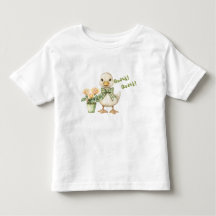 Pato de bebé caprichoso con lazo de gingham verde