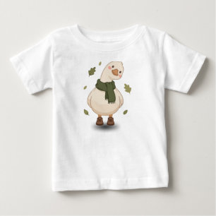 Camiseta De Bebé Pato de dibujos animados de otoño acogedor