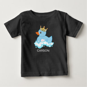 Camiseta De Bebé Pato de goma (azul) estampado vívido personalizado