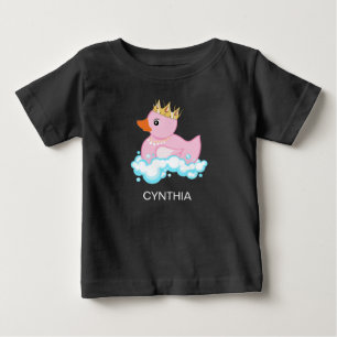 Camiseta De Bebé Pato de goma (rosa) Impresión personalizada vívida