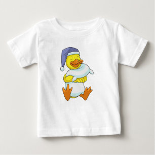 Camiseta De Bebé Pato durmiendo con gorra nocturna