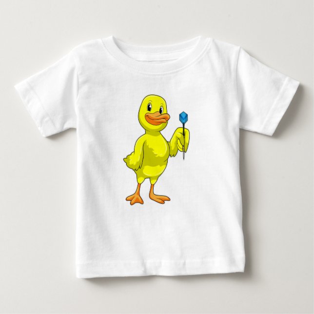 Camiseta De Bebé Pato en Darts con Dart (Anverso)