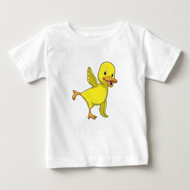 Camiseta De Bebé Pato en ejercicio de Stretching de Yoga (Anverso)