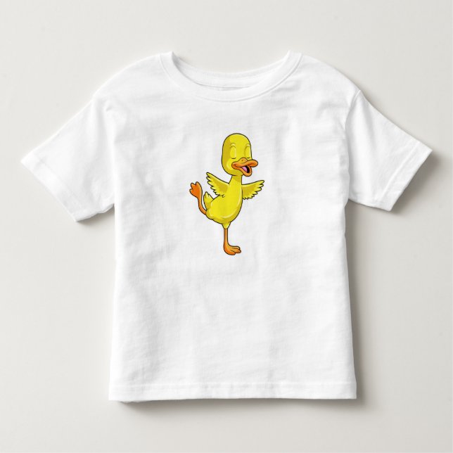 Camiseta De Bebé Pato en el gimnasio del yoga en una pierna (Anverso)