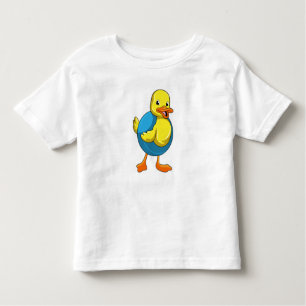 Camiseta De Bebé Pato en Natación con anillo de natación