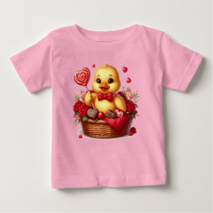 Camiseta De Bebé Pato lindo y caprichoso del día de San Valentín