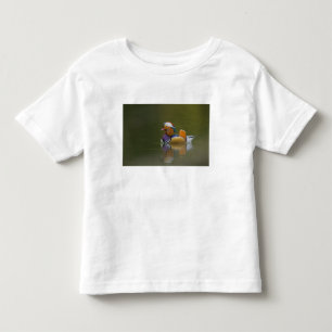 Camiseta De Bebé Pato mandarín salvaje Aix galericulata) sobre oscu