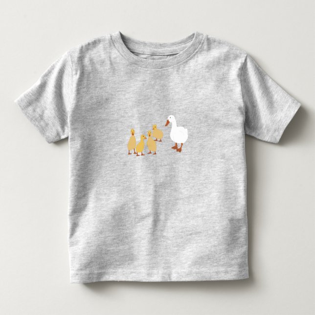 Camiseta De Bebé Pato materno y pollos para bebés (Anverso)