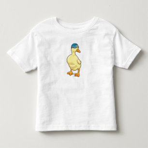 Camiseta De Bebé Pato nadando con gafas nadando