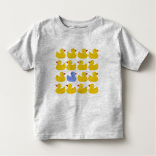 Camiseta De Bebé Patos de goma amarillos con un pato azul