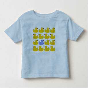Camiseta De Bebé Patos de goma amarillos con un pato azul