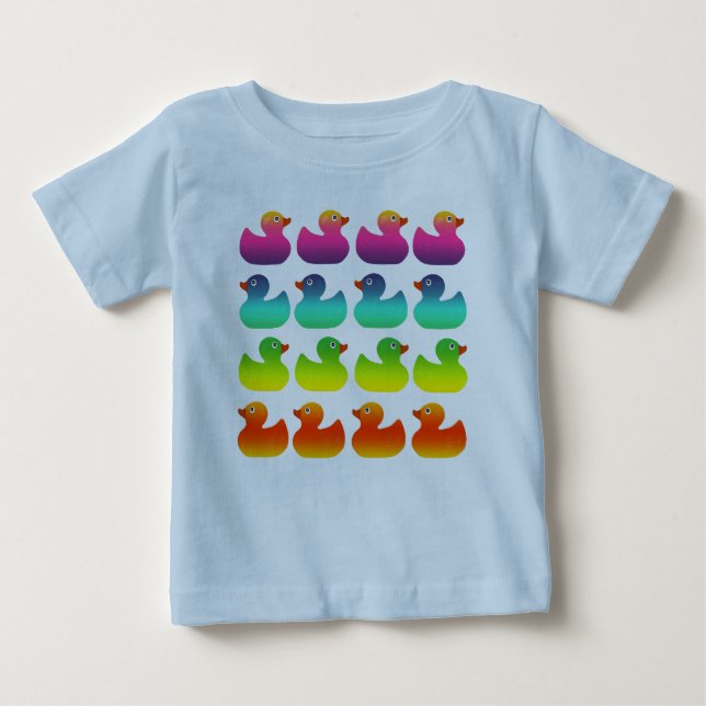Camiseta De Bebé Patos de goma arcoíris (Anverso)