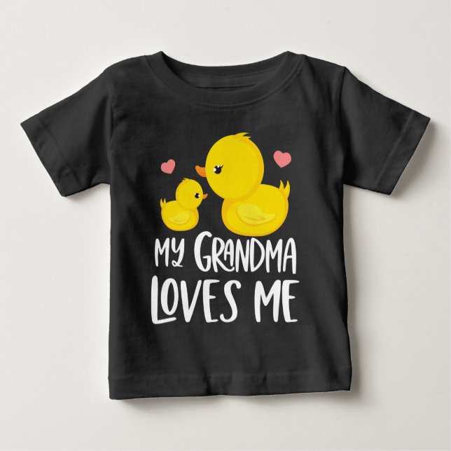 Camiseta De Bebé Patos 🦆 mi abuela me ama (Anverso)