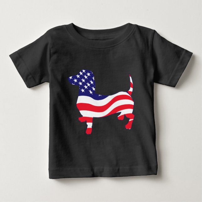 Camiseta De Bebé Patriotic Dachshund (Anverso)