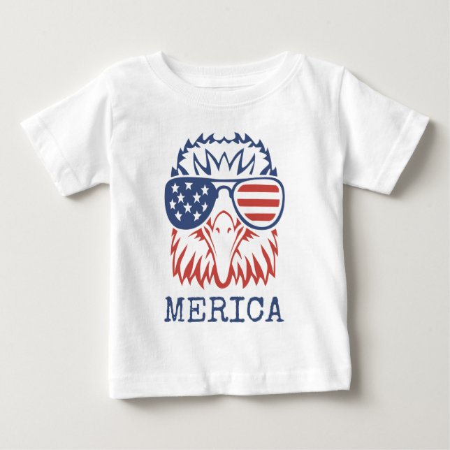 Camiseta De Bebé Patriotic Eagle Merica 4th of July American Flag T (Anverso)