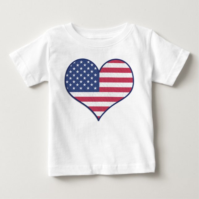 Camiseta De Bebé Patriótica bandera de EE.UU., hogar de los valient (Anverso)