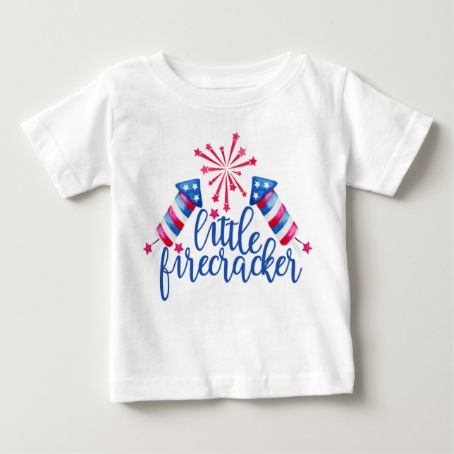 Camiseta De Bebé Patriótico del Pequeño Rastreador del 4 de Julio (Anverso)