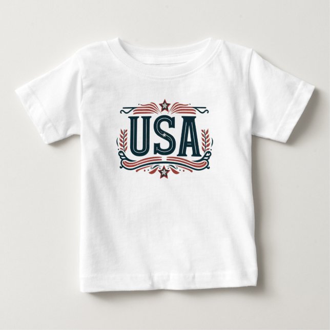 Camiseta De Bebé Patriótico, EEUU vintage (Anverso)