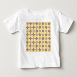 Camiseta De Bebé Patrón amarillo y malva pastel