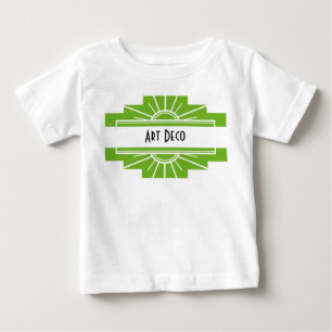 Camiseta De Bebé Patrón Art Deco de Sunburst en blanco y blanco T