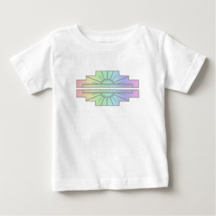Camiseta De Bebé Patrón Art Deco de Sunburst en Pasteles