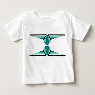 Camiseta De Bebé Patrón Art Deco en verde