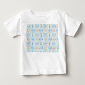 Camiseta De Bebé patrón continuo azul y terracota estilo Amalfi