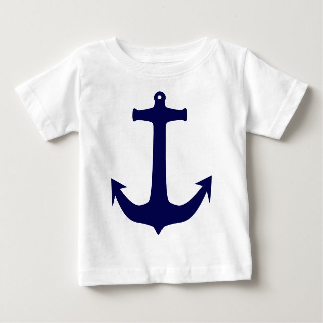 Camiseta De Bebé Patrón de anclaje azul (Anverso)
