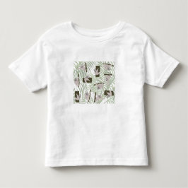 Camiseta De Bebé Patrón de animales espumosos en bosque silvestre