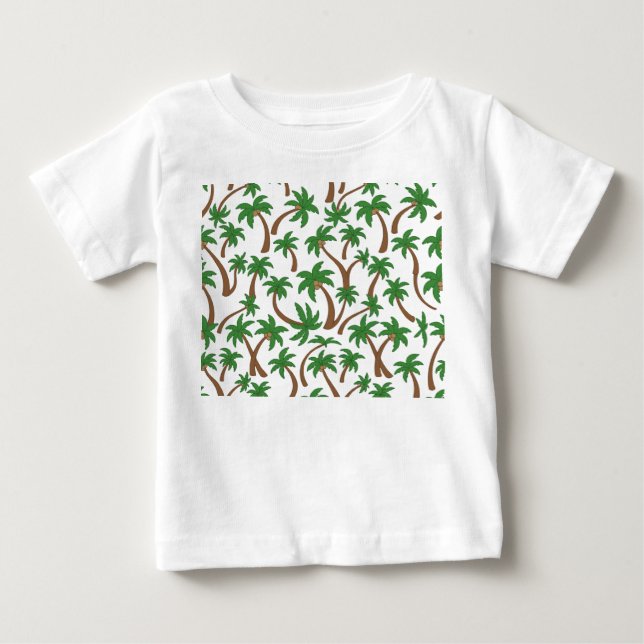 Camiseta De Bebé patrón de árbol de cocos (Anverso)