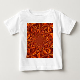 Camiseta De Bebé Patrón de arte digital del Kaleidoscope rojo-28503