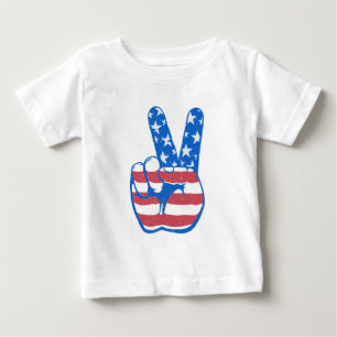 Camiseta De Bebé Patrón de bandera estadounidense de paz