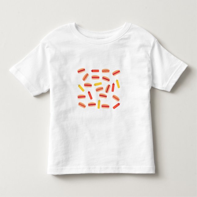 Camiseta De Bebé Patrón de barbacoa de comida rápida de perro calie (Anverso)