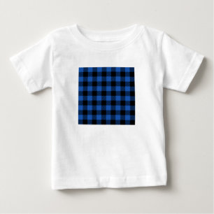 Camiseta De Bebé Patrón de búfalo de verificación azul y negro