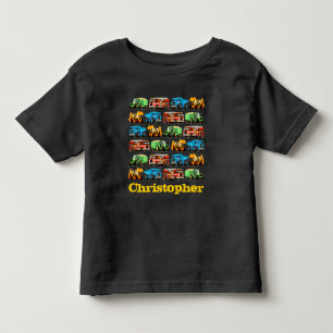 Camiseta De Bebé Patrón de camión de construcción de nombre persona