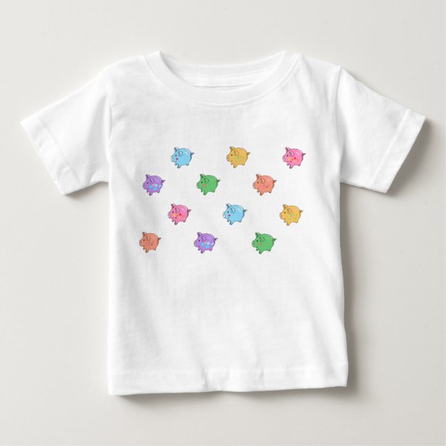 Camiseta De Bebé Patrón de cerdo Pastel (Anverso)