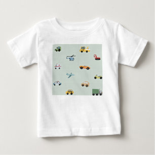Camiseta De Bebé Patrón de coche de transporte lindo para niños