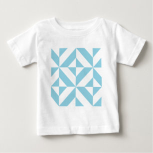 Camiseta De Bebé Patrón de cubo de deco geométrico azul cielo