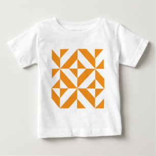 Camiseta De Bebé Patrón de cubo de deco geométrico del Naranja quem