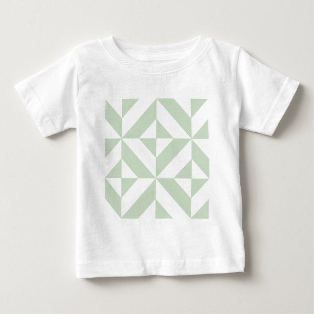 Camiseta De Bebé Patrón de cubo de deducción geométrica verde de sa (Anverso)