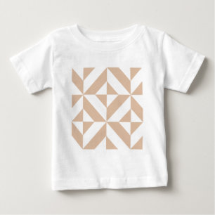 Camiseta De Bebé Patrón de cubo de deducción geométrico cálido Beig