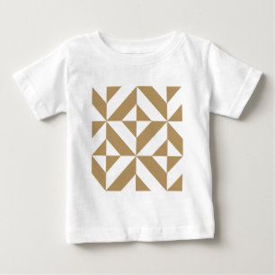 Camiseta De Bebé Patrón de cubo geométrico de decúbito marrón cálid