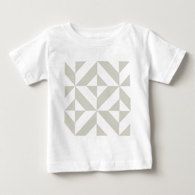 Camiseta De Bebé Patrón de cubo geométrico geométrico medio gris (Anverso)