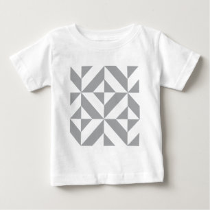 Camiseta De Bebé Patrón de cubo geométrico y decenal gris cálido